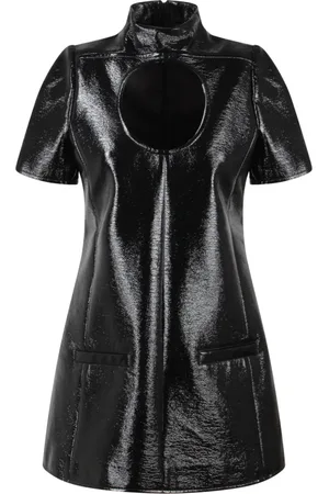 Courrèges Femme, Robes, Noir, Taille: 38 FR Mini-robe en vinyle avec détail découpé