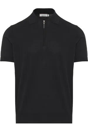 CANALI Homme, Tops, Noir, Taille: L Polo Zippé