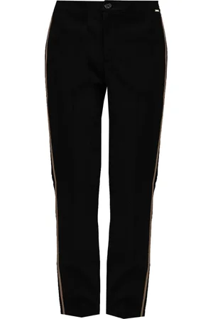 Liu Jo Femme, Pantalons, Noir, Taille: 38 FR Pantalon Slim-Fit Imprimé Animal