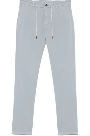 ELEVENTY Homme, Pantalons, Bleu, Taille: W36 Pantalon à Cordon en Coton et Soie