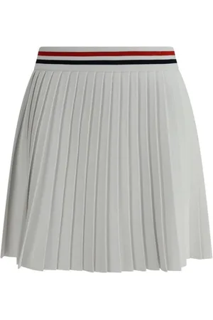 Thom Browne Femme, Jupes, Blanc, Taille: 36 FR Élégante Minijupe Plissée