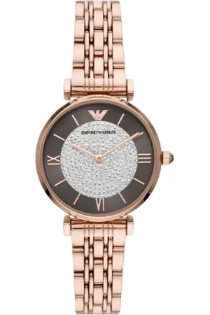 Emporio Armani Femme, Accessoires, Rose, Taille: ONE Size Montre Femme en Acier Inoxydable