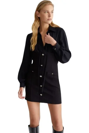 Liu Jo Femme, Robes, Noir, Taille: 36 FR Robe Chemisier Stretch