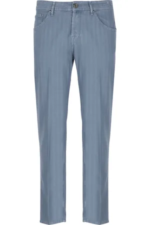 Jacob Cohen Homme, Pantalons, Bleu, Taille: W32 Jean en Coton Bleu avec Patch Logo