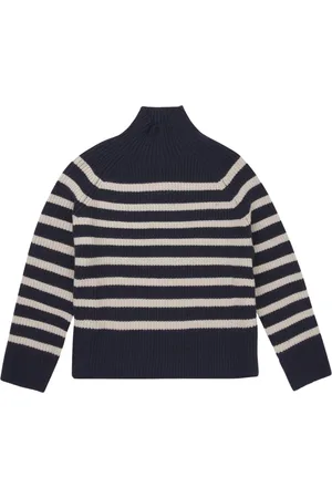 Munthe Femme, Pulls, Multicolore, Taille: 40 FR Maille Tricotée Rayée Marine à Col Montant