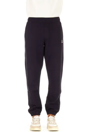 C.P. Company Homme, Pantalons, Bleu, Taille: S Pantalon de survêtement bleu en coton avec taille et ourlet élastiqués