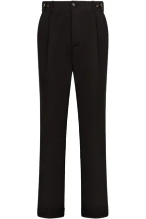 Roberto Cavalli Homme, Pantalons, Noir, Taille: L Pantalon plissé taille haute avec revers