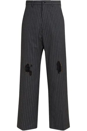 Marni Homme, Pantalons, Noir, Taille: M Pantalon à Rayures Verticales Taille Haute