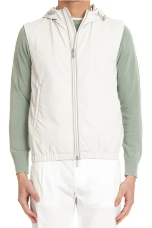 ELEVENTY Homme, Vestes, Blanc, Taille: L Gilet Sable à Double Fermeture Éclair