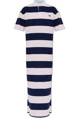 COPERNI Femme, Robes, Rose, Taille: 38 FR Robe Longue Polo Rayée