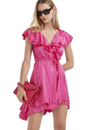 Silvian Heach Femme, Robes, Rose, Taille: 36 FR Robe Portefeuille Froncée