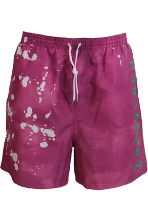 Dsquared2 Homme, Maillots de bain, Rose, Taille: M Short de Plage Rose Tie Dye avec Logo
