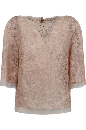 ERMANNO SCERVINO Femme, Blouses et Chemises, Rose, Taille: 40 FR Chemisier floral avec inserts en tulle