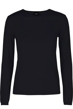 Bitte Kai Rand Femme, Pulls, Noir, Taille: 36 FR Blouse Tricot Noire en Laine Mérinos