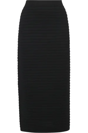 LIVIANA CONTI Femme, Jupes, Noir, Taille: 40 FR Jupe Midi en Maille Gaufrée