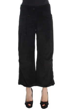 ERMANNO SCERVINO Femme, Pantalons, Noir, Taille: 38 FR Jean Large en Coton