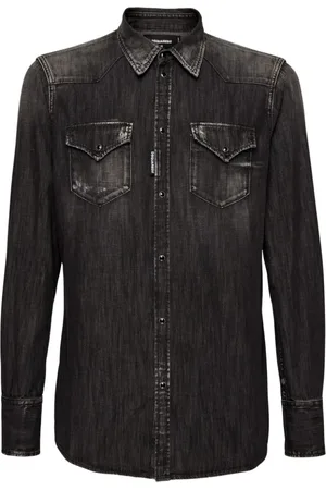 Dsquared2 Homme, Chemises, Noir, Taille: M Chemise en denim délavage foncé