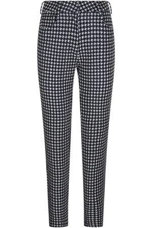 Norma Kamali Femme, Pantalons, Gris, Taille: 38 FR Houndstooth High Waist Crayon Jeans
