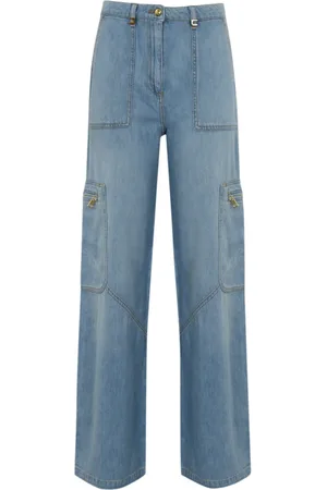 Elisabetta Franchi Femme, Jeans, Bleu, Taille: W27 Pantalon Cargo en Denim