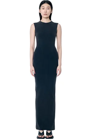 Entire Studios Femme, Robes, Noir, Taille: 36 FR Robe Maxi Moulante Sans Manches Stretch avec Fente