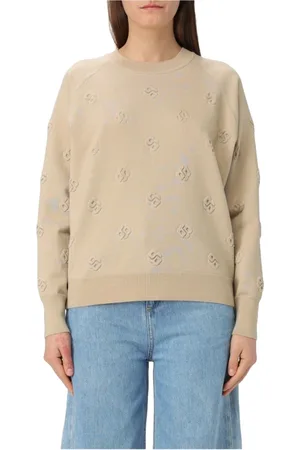HUGO BOSS Femme, Pulls, , Taille: 42 FR Pull en laine avec monogrammes Double B en relief