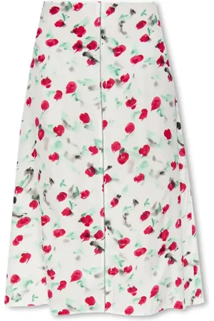 Marni Femme, Jupes, Blanc, Taille: 38 FR Jupe Midi Trapèze Fleurie