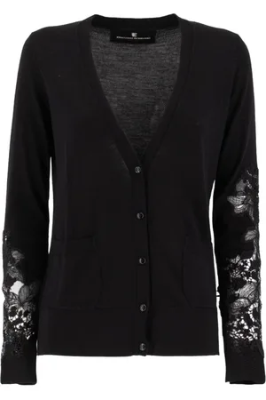 ERMANNO SCERVINO Femme, Pulls, Noir, Taille: 38 FR Cardigan
