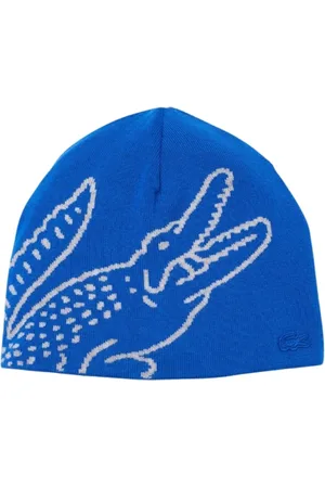 Lacoste Homme, Accessoires, Bleu, Taille: ONE Size Bonnet en maille jacquard en laine