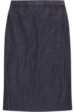 Max Mara Femme, Jupes, Bleu, Taille: 38 FR Jupe Crayon Satinée à Effet Froissé
