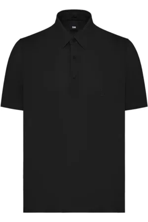 Duno Homme, Tops, Noir, Taille: L Polo noir T-shirt Léger Extensible