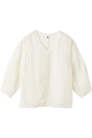By Malene Birger Femme, Blouses et Chemises, Blanc, Taille: 38 FR Chemise en Lin à Col V