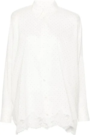 ERMANNO SCERVINO Femme, Blouses et Chemises, Blanc, Taille: 40 FR Chemise en mélange de coton blanc