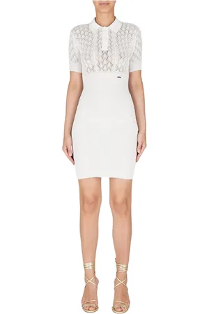 Dsquared2 Femme, Robes, Blanc, Taille: 38 FR Robe de jour en maille