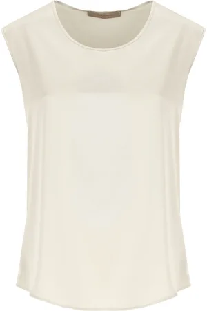 D.EXTERIOR Femme, Tops, , Taille: 42 FR Top satin col rond sans manches