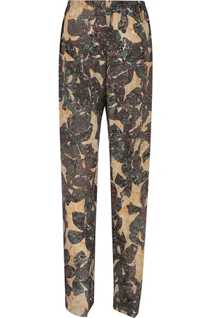 DRIES VAN NOTEN Femme, Pantalons, Multicolore, Taille: 36 FR Pantalon de Luxe en Soie Marron