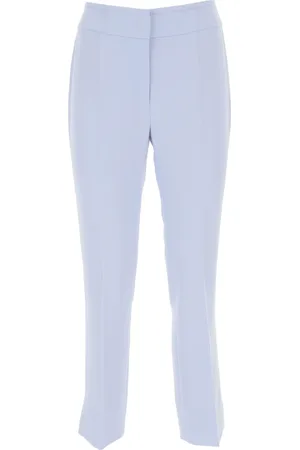 Emporio Armani Femme, Pantalons, Bleu, Taille: 38 FR Pantalon Bleu Clair avec Accents Bleus et Verts