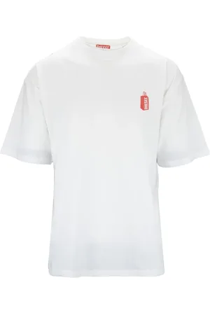 Diesel Homme, Tops, Blanc, Taille: M T-shirt Slip-On à Col Côtelé
