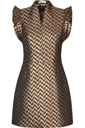 Dea Kudibal Femme, Robes, Jaune, Taille: 38 FR Robe Cocktail Dorée Serpentine