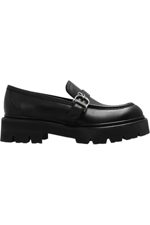 Dsquared2 Femme, Chaussures, Noir, Taille: 37 EU Mocassins en cuir noir avec boucle métallique