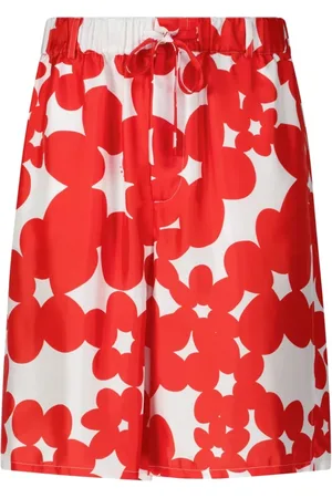 Marni Homme, Shorts, Rouge, Taille: M Short en Soie Florale