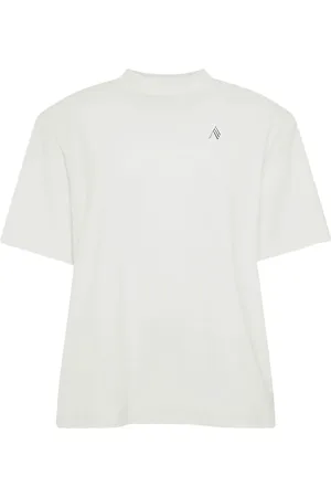 The Attico Femme, Tops, Blanc, Taille: 38 FR T-shirt en jersey de coton avec élégantes épaulettes