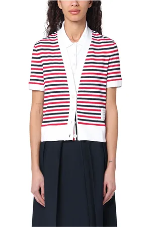 Thom Browne Femme, Tops, Multicolore, Taille: 38 FR Gilet Court en Tricot