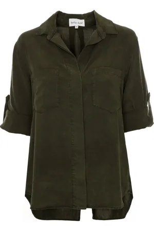 Bella Dahl Femme, Blouses et Chemises, Vert, Taille: 36 FR Chemisier avec fente au dos