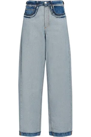 Marni Femme, Jeans, Bleu, Taille: 38 FR Jean Carrot-fit en Denim Intérieur-Extérieur