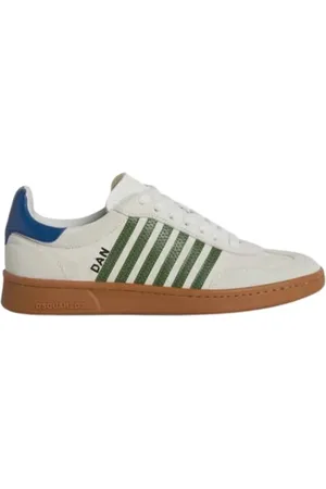 Dsquared2 Homme, Chaussures, Vert, Taille: 43 EU Baskets Athlétiques Boxer à Rayures Vertes