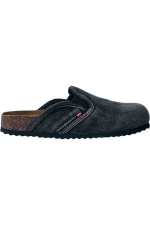 Diesel Femme, Chaussures, Noir, Taille: 39 EU Mules en denim à enfiler avec logo imprimé