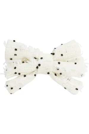 Nina Ricci Femme, Accessoires, Blanc, Taille: ONE Size Pince à Cheveux en Tweed à Pois