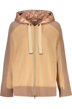 HERNO Femme, Sweatshirts et sweats à capuche, Brun, Taille: 42 FR Gilet à capuche zippé en tricot