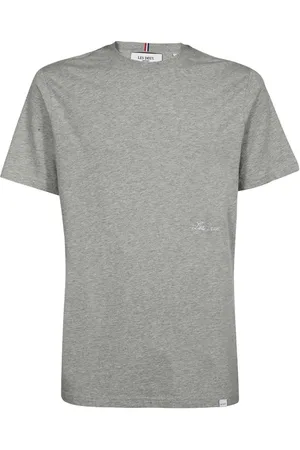 Les Deux Homme, Tops, Gris, Taille: S T-shirt à Logo avec Détail Tricolore