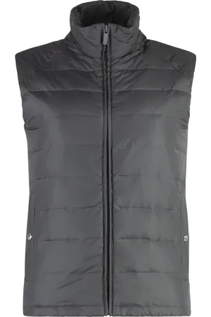 Thom Browne Femme, Vestes, Gris, Taille: 38 FR Doudoune sans manches avec inserts en maille